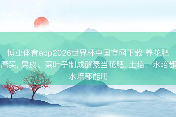 博亚体育app2026世界杯中国官网下载 养花肥料毋庸买， 果皮、菜叶子制成酵素当花肥， 土培、水培都能用